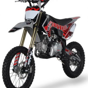 SYX Moto Whip Pro 125cc Pit Bike, Oil-Cooled, Kick Start, Anodized Front Fork, 4-Speed Manual Shifting, (17/14) Wheels, Ages 12 and up - Red/Grey