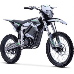 Venom Electric Dirt Bike, 4-Speed Manual, 72v 12000w, 21/18 inch Wheels - White